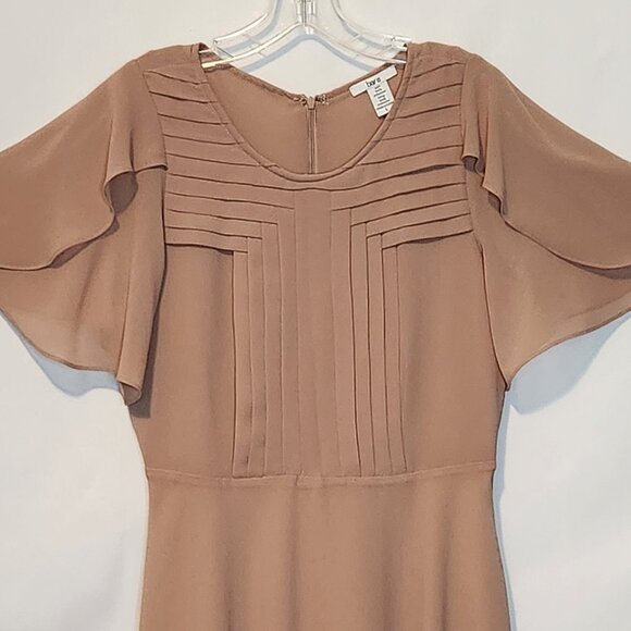 Bar III Tan/Beige Cocktail Dress with Flowy Sleeves - Large - Picture 4 of 10